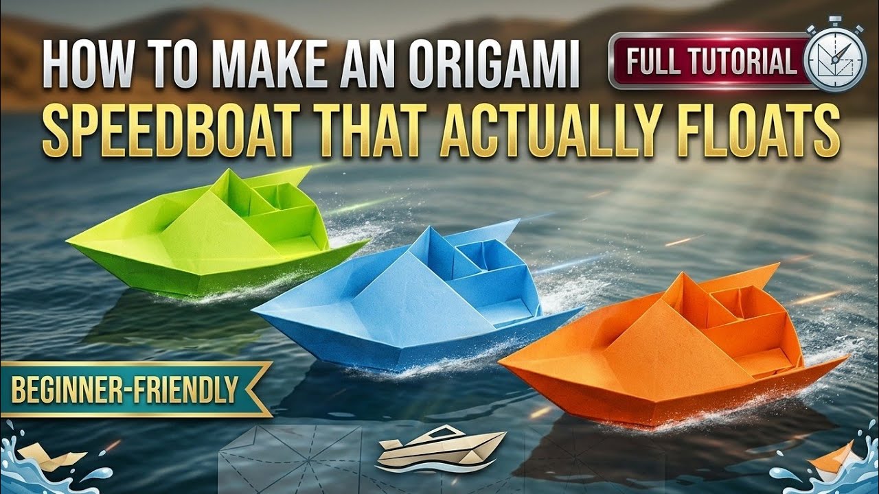 Origami Speed Boat That Actually Floats 🚤 Easy Step-by-Step Tutorial