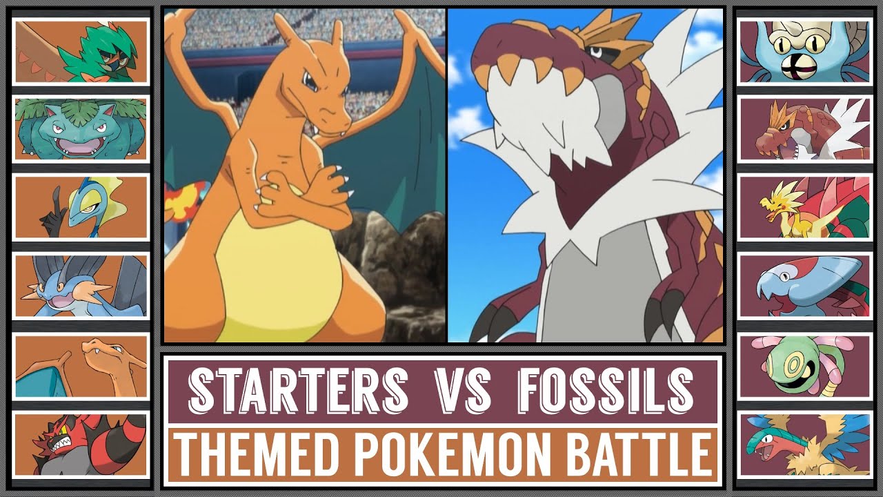Themed Pokémon Battle | STARTER POKÉMON vs FOSSIL POKÉMON