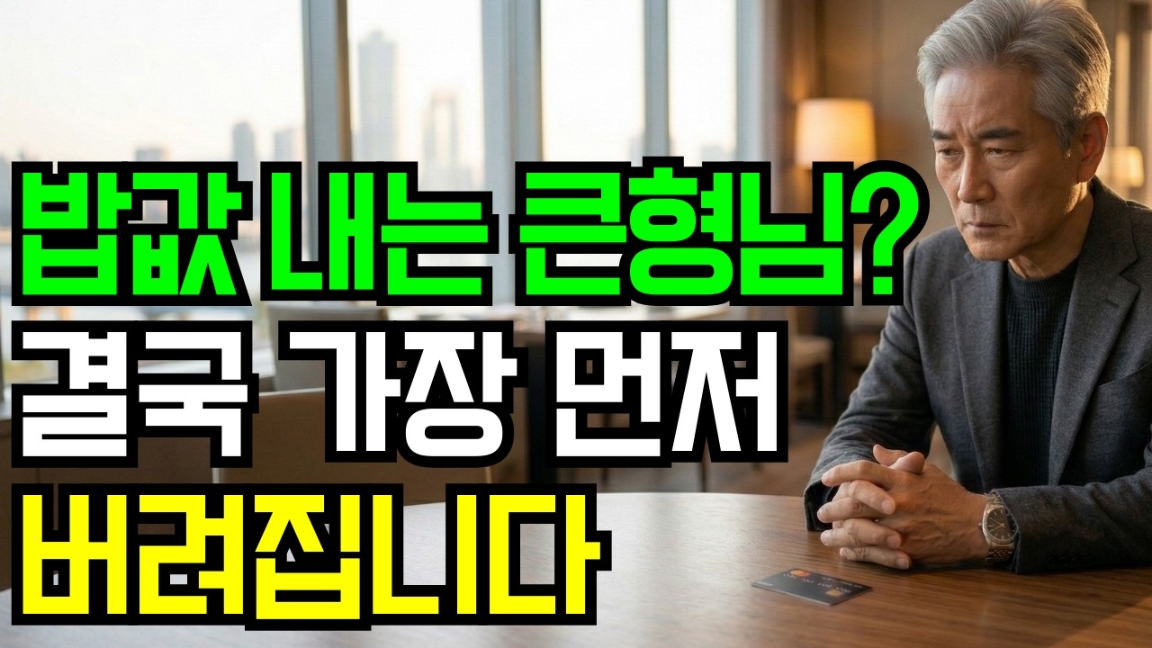 밥값 잘 내는 형님이 가장 먼저 '손절' 당하는 잔인한 진실 시니어 사연 인생 조언