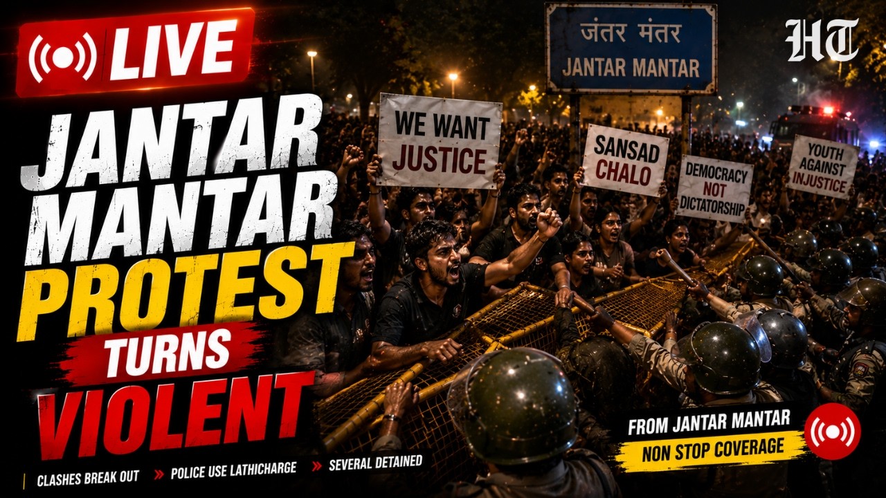 Jantar Mantar  Protest LIVE: CJP Protest Turns Violent Amid Heavy Stone Pelting On Delhi Police