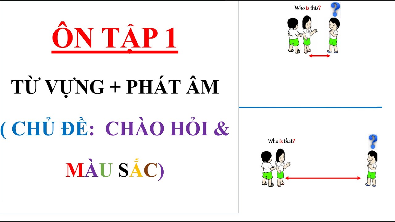 VIDEO 33: ÔN TẬP 1 - Từ vựng và phát âm ( Chủ đề Chào hỏi+ Màu sắc)  #review  #color #greeting