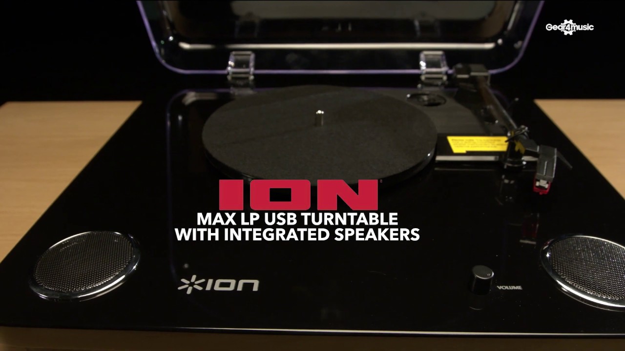 ION Max LP USB Turntable with Integrated Speakers | Gear4music