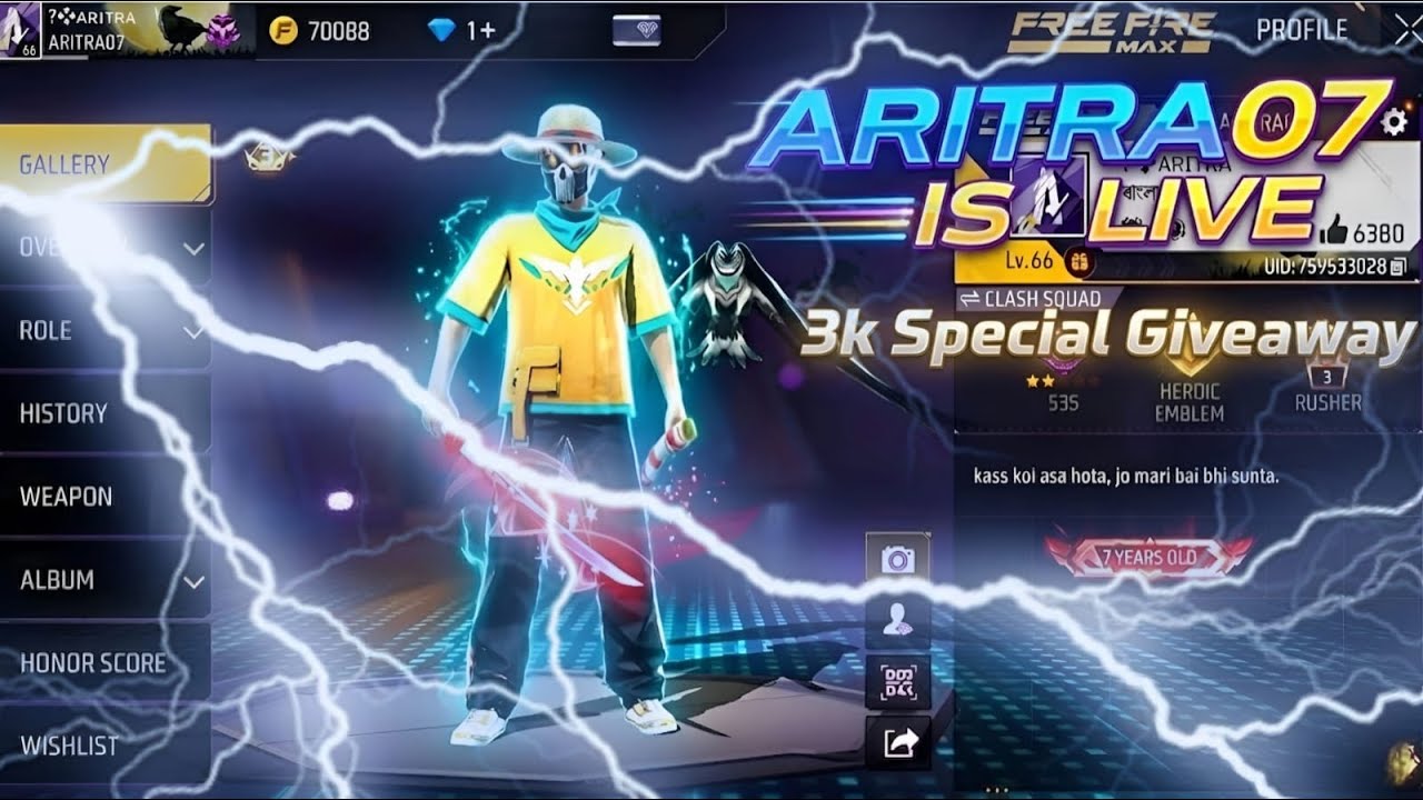 ARITRA07 IS LIVE🔴3k SPECIAL GIVEWAY| 🙌AJAO JALDI