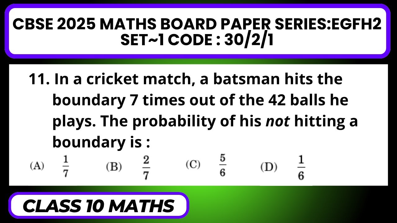 In a cricket match, a batsman hits the boundary 7 times out of the 42 balls he plays. The probabilit
