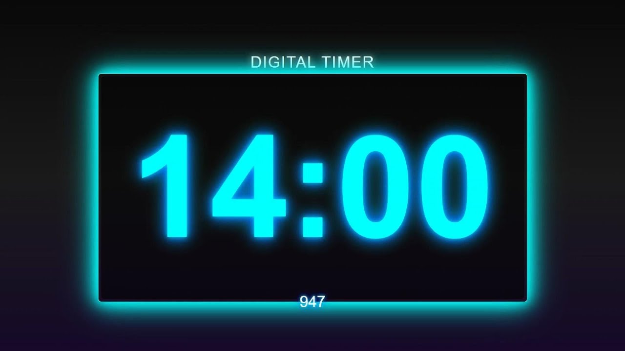 14 Minute Neon Digital Timer | Bright Countdown for Study, Focus, Workouts, and Productivity
