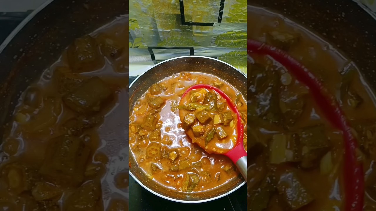 Bhindi ka khatta #ladiesfingercurry #cooking #recipe #trending
