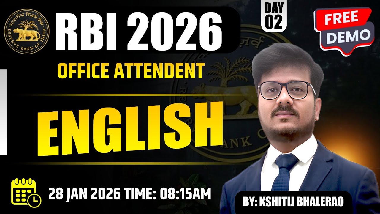 RBI Office attendant || Demo Lecture :-Day-02 || English || Kshitij Bhalerao