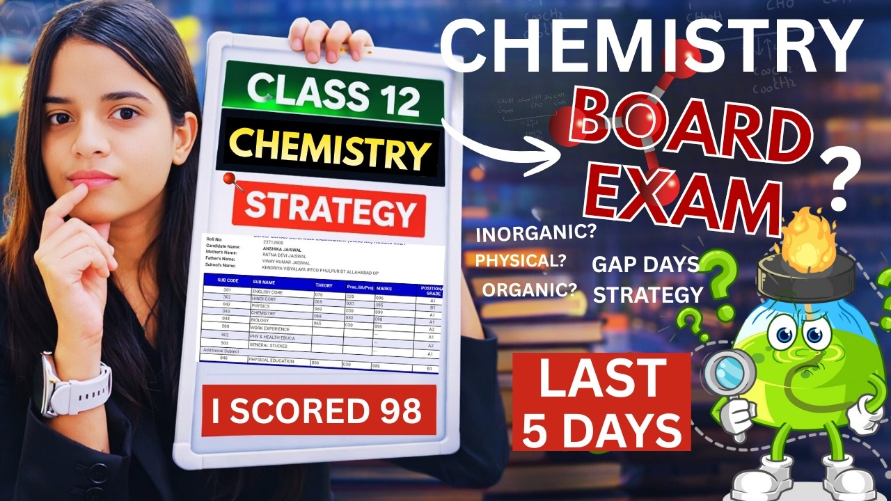 Score 100/100 in Chemistry in 5 Days 🔥gap day strategy✅ How I scored 98 MARKS😱 CBSE CLASS12 BOARDS