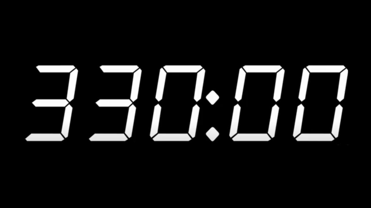 330 MINUTES - TIMER AND ALARM - 1080p - DARK SCREEN - COUNTDOWN