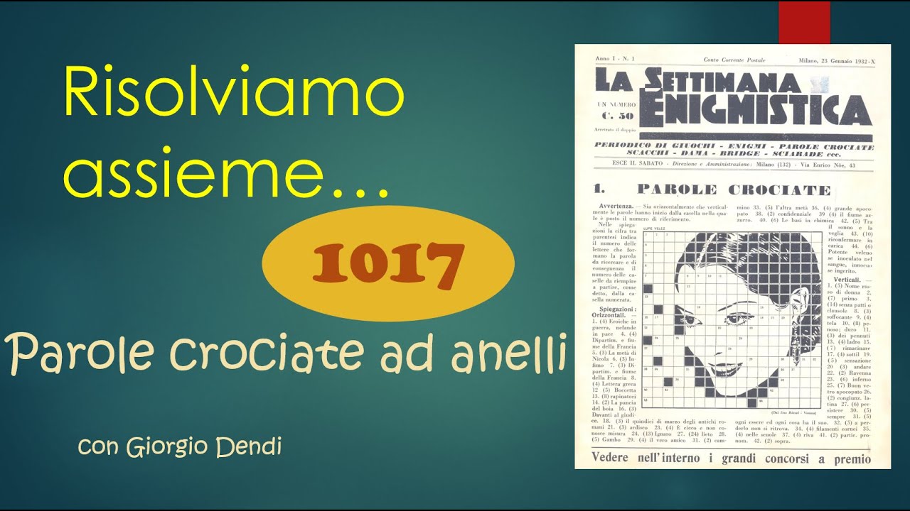 Risolviamo con Giorgio Dendi le PAROLE CROCIATE AD ANELLI della Settimana Enigmistica?