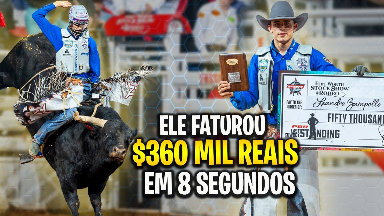 O jovem cowboy LEANDRO ZAMPOLLO venceu um RODEIO especial na PBR