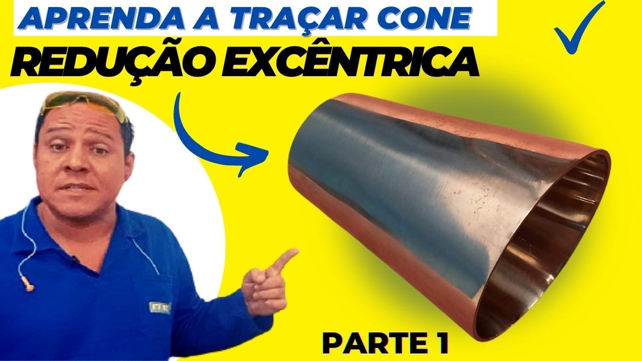 ✅Como traçar um cone redução excêntrica em 4 passos . #PARTE1