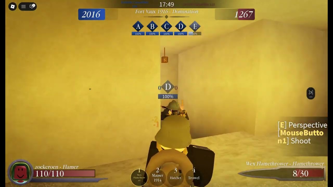 playing again as flamthrower and close to winning