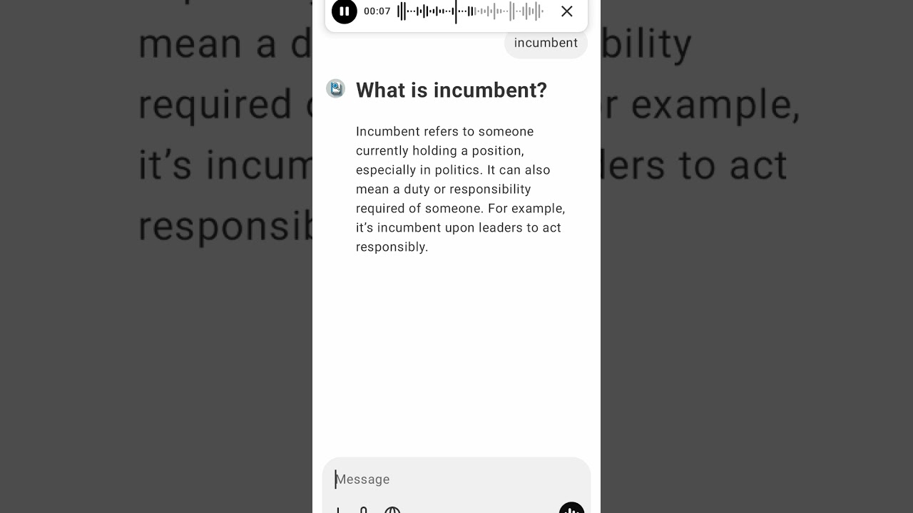 What is incumbent?