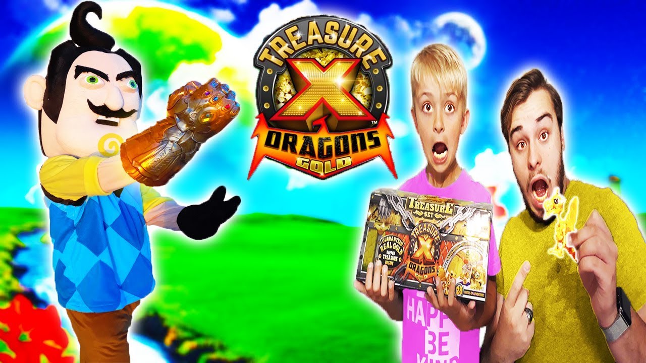 Hello Neighbor In Real Life Treasure X Dragon's Gold Treasure Set! Real Gold!