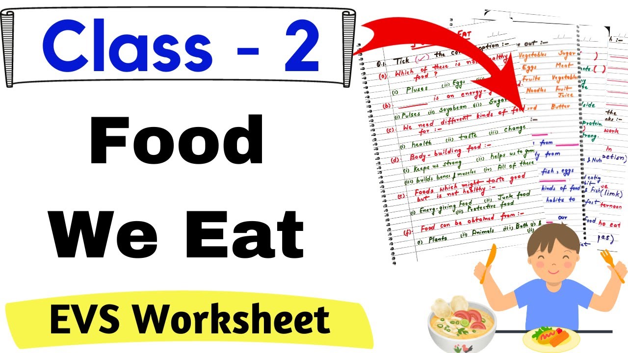 Food We Eat Worksheet for Class 2| EVS Worksheet for Class 2 | EVS for Class 2| Grade 2 EVS Our Food