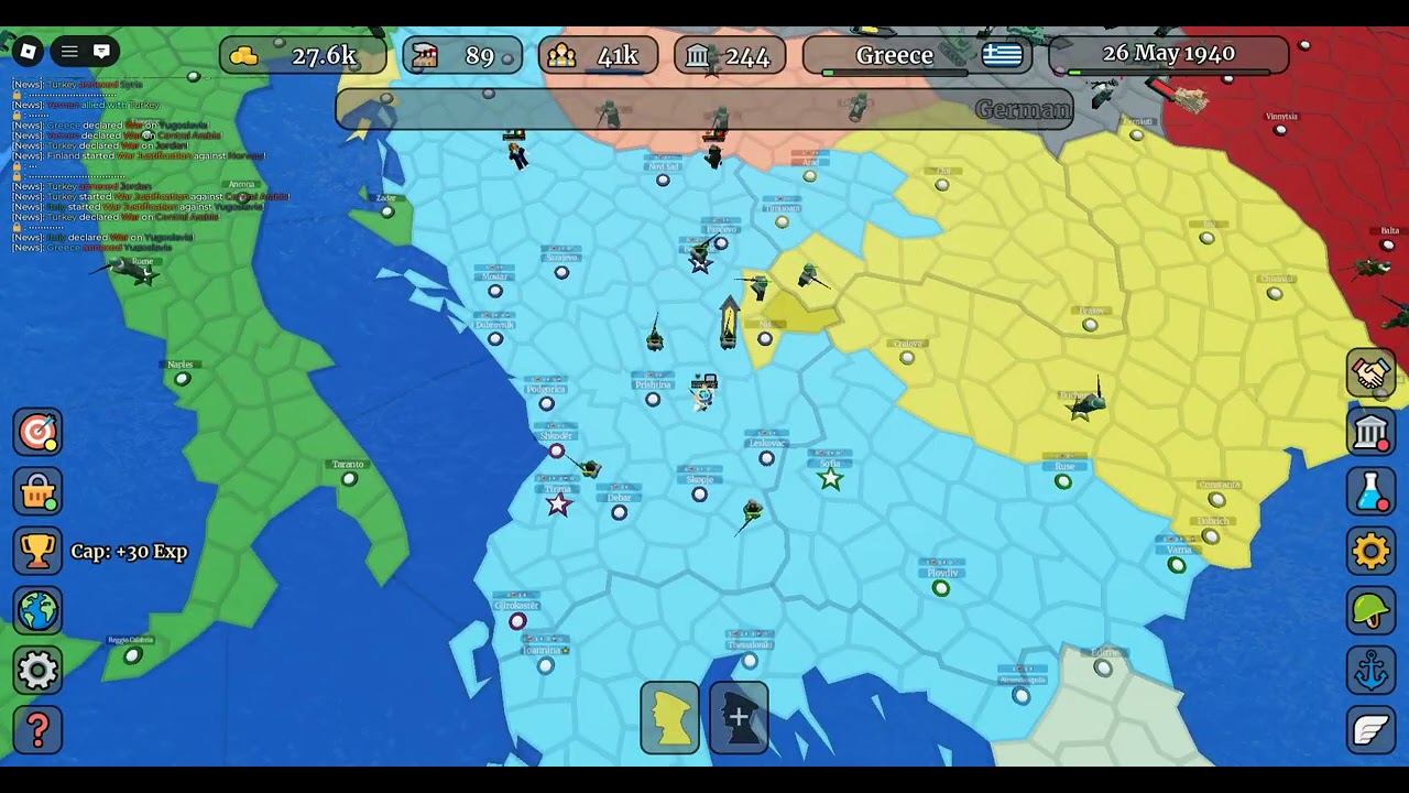 Conquer europe WW2 Huge map as greece part 1