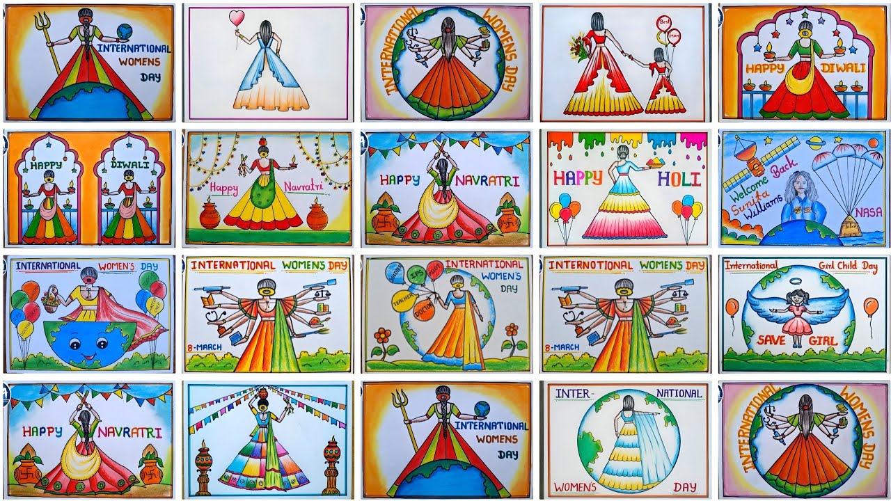 International Women's Day Drawing | Women's Day Drawing | अंतरराष्ट्रीय महिला दिवस पर चित्र बनाएं