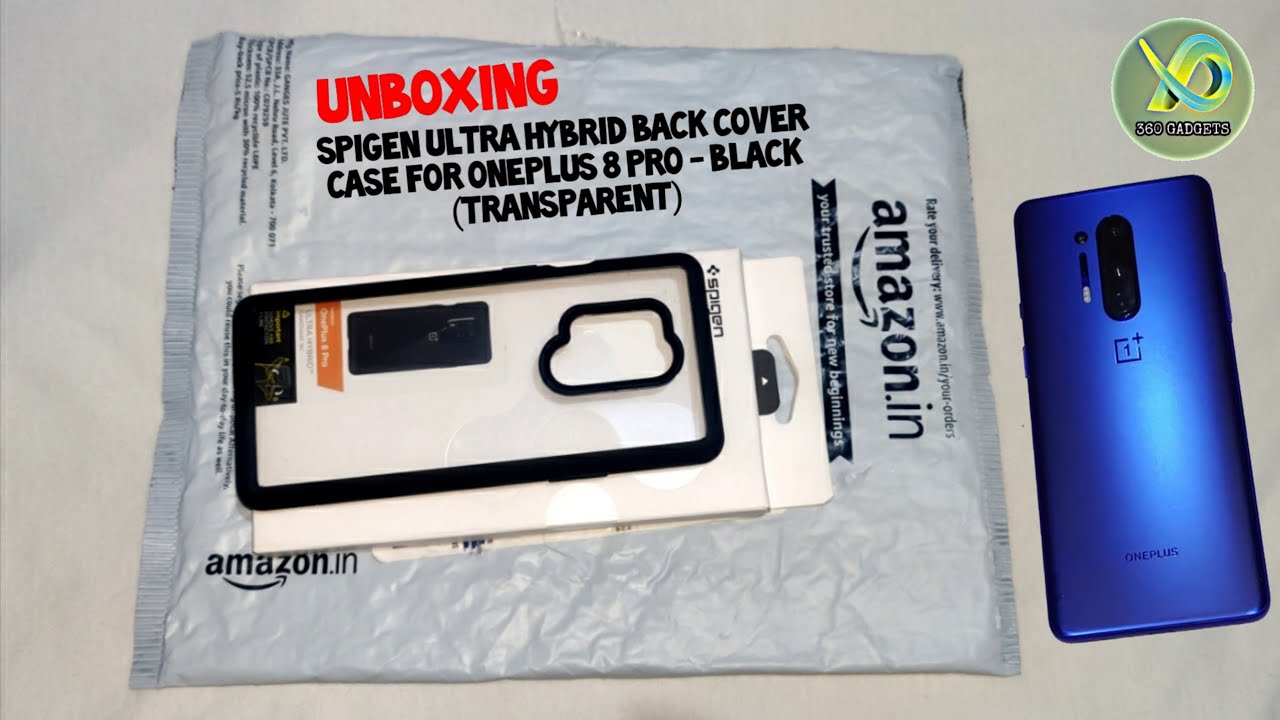 (UNBOXING) Spigen Ultra Hybrid Back Cover Case for Oneplus 8 Pro - Black (Transparent)