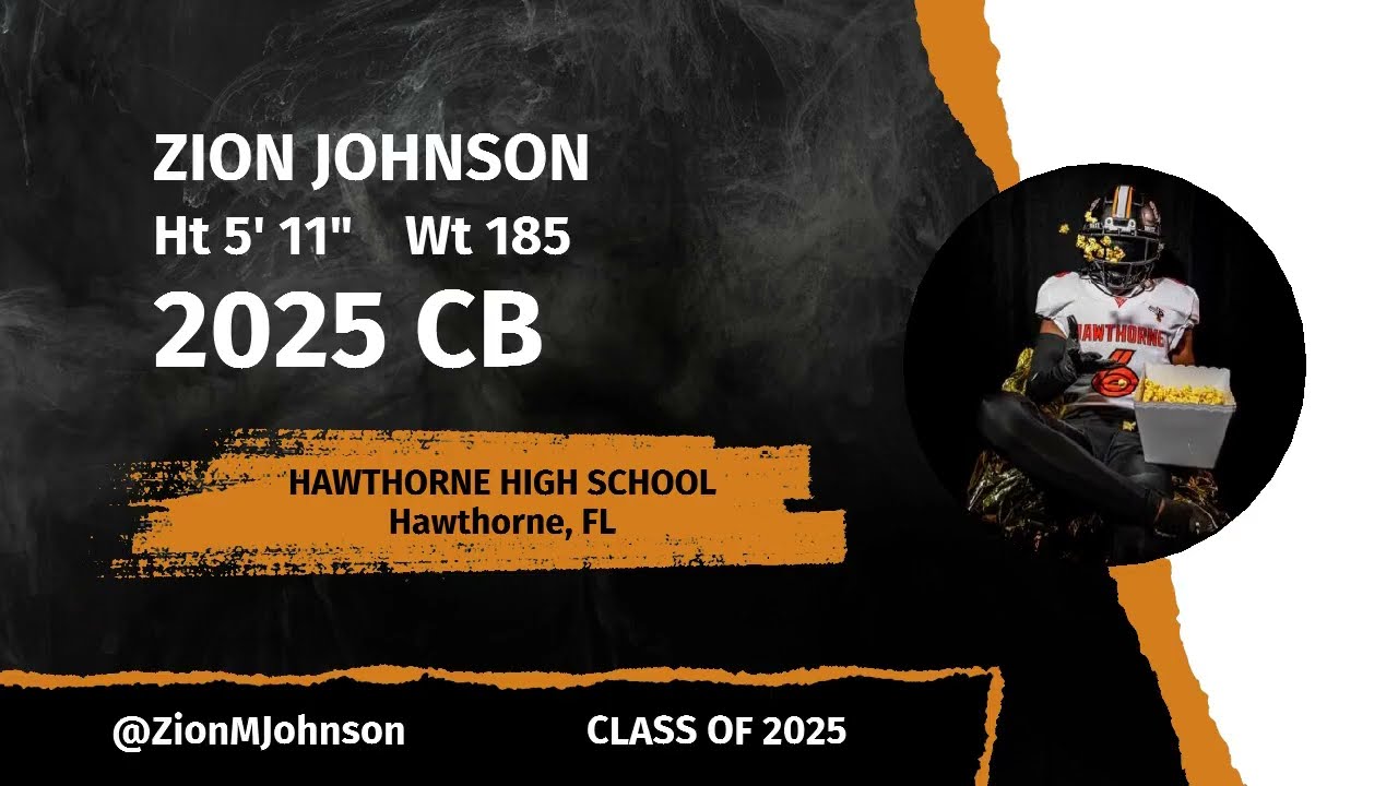 Zion Johnson - 2025 CB - Hawthorne (FL)