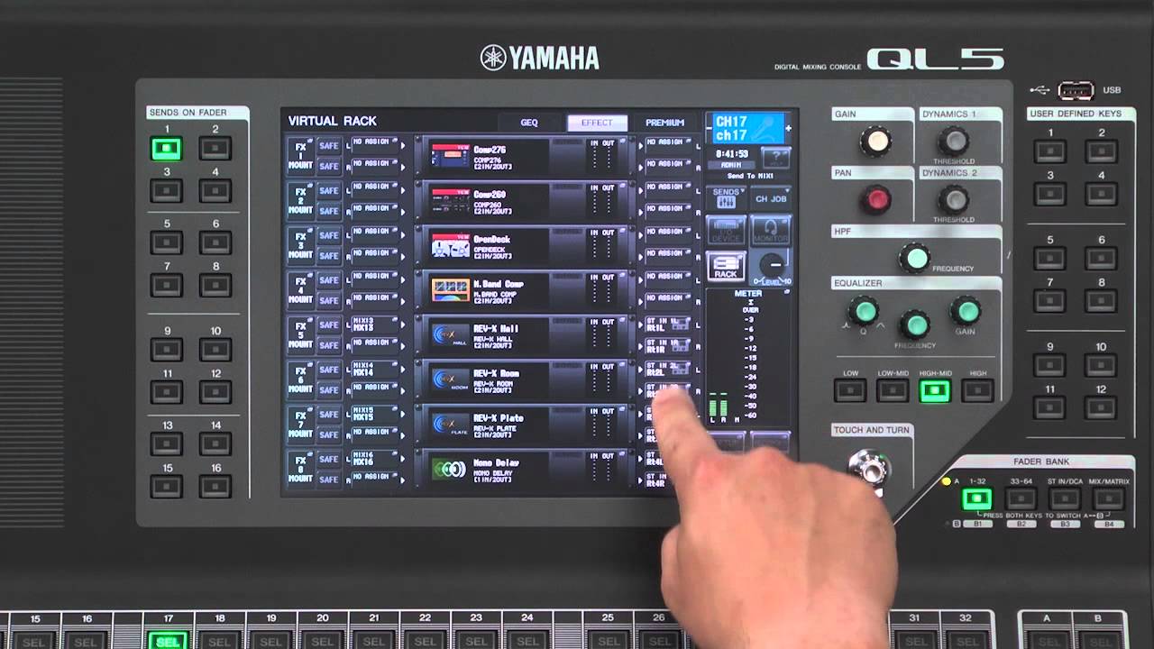 CL/QL Series Training Video: 3.6. Adding the default effects to your mix (for QL)