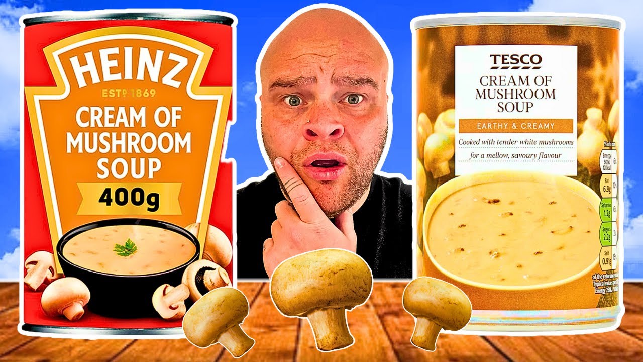 TESCO BUDGET v HEINZ CREAM OF MUSHROOM SOUP COMPARISON | FOOD REVIEW