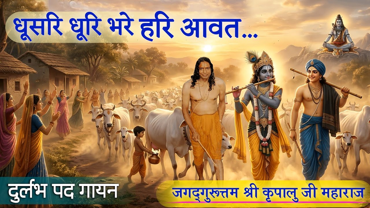 धूसरि धूरि भरे हरि आवत -(गौचारण लीला) जगद्गुरूत्तम श्री कृपालु जी महाराज