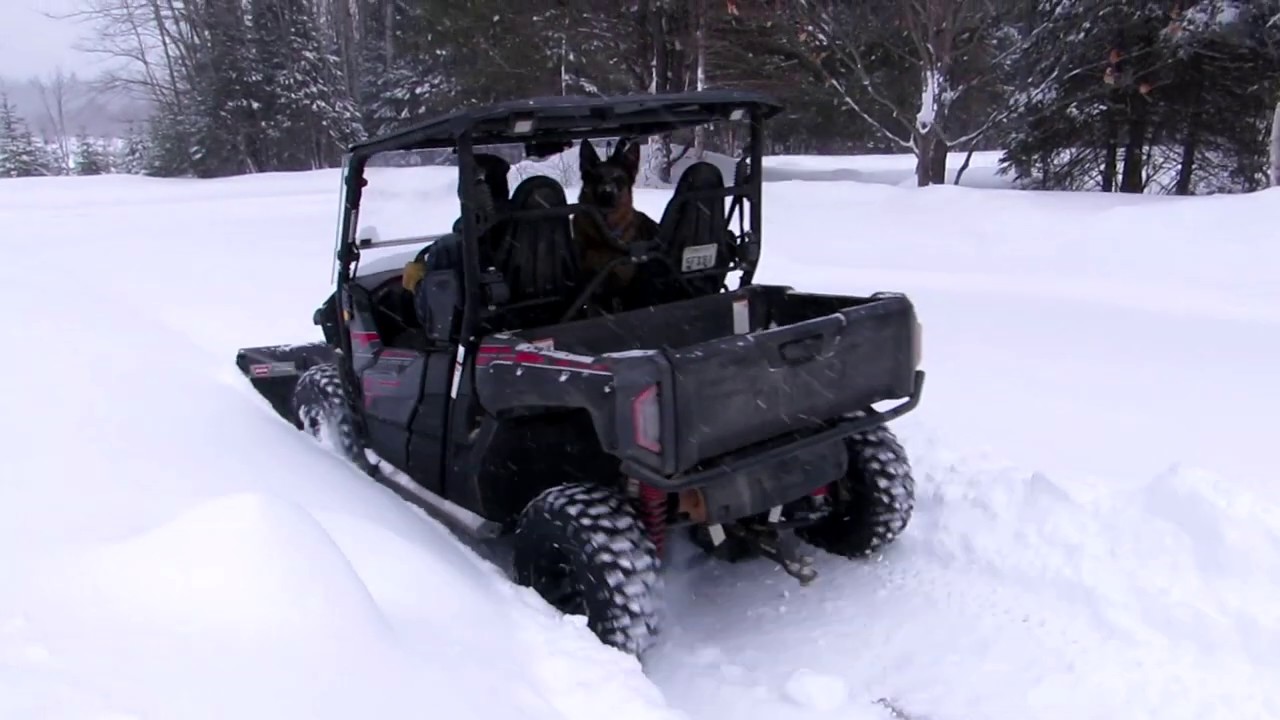 Yamaha Wolverine X2 Plowing Snow