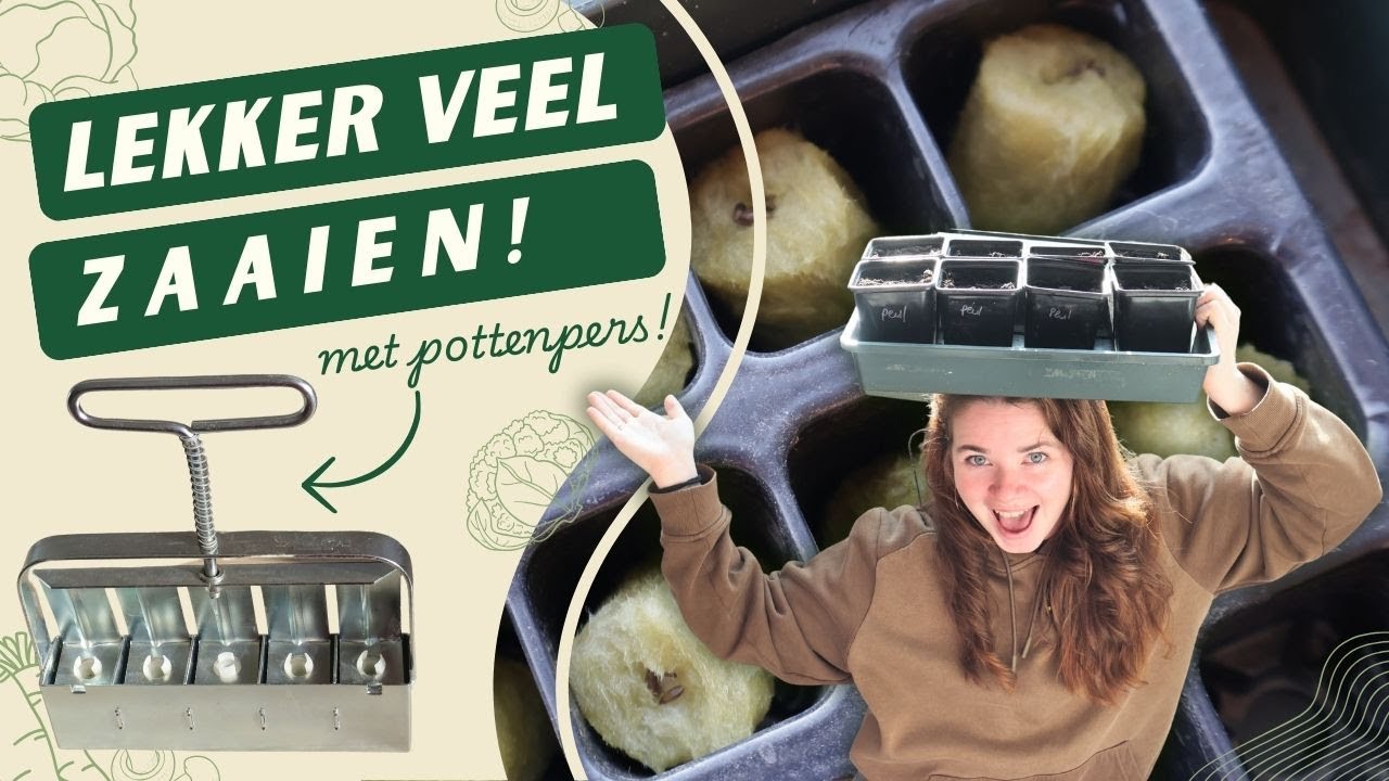 Lekker veel zaaien | Met de pottenpers! | Paprika's, pepers, peulen, doperwten en sla!