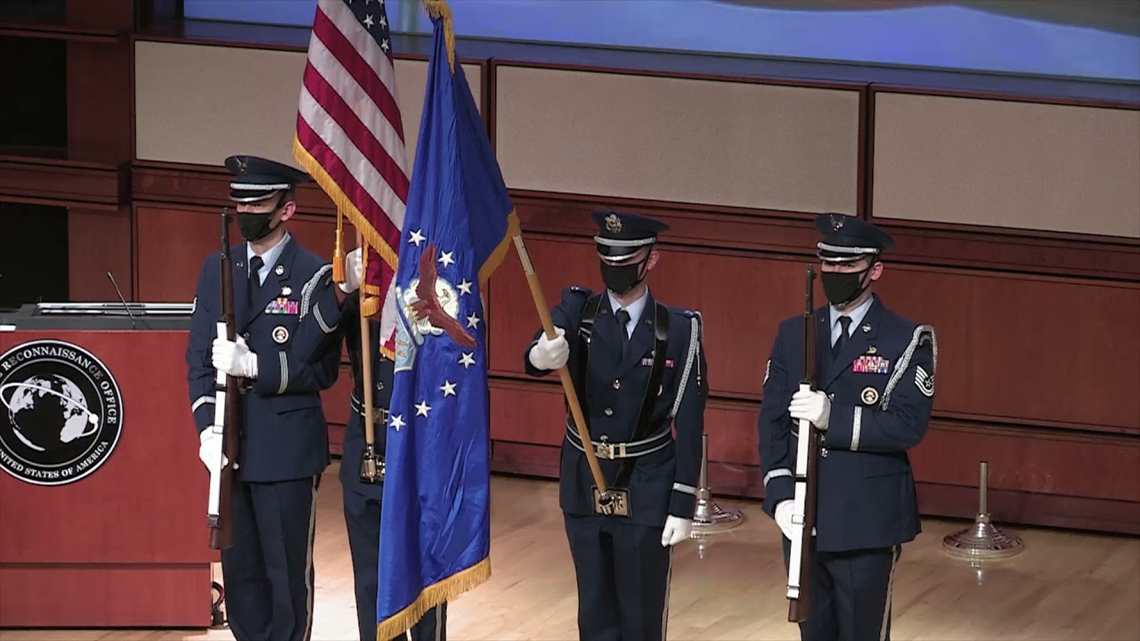 The NRO Joint Honor Guard Performs the Posting of the Colors - 2020