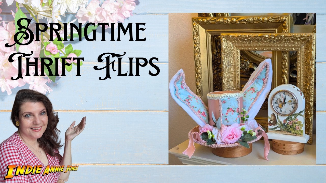 Springtime Thrift flips! Create a Bunny Ears Top Hat and update a Clock with IOD ransfers