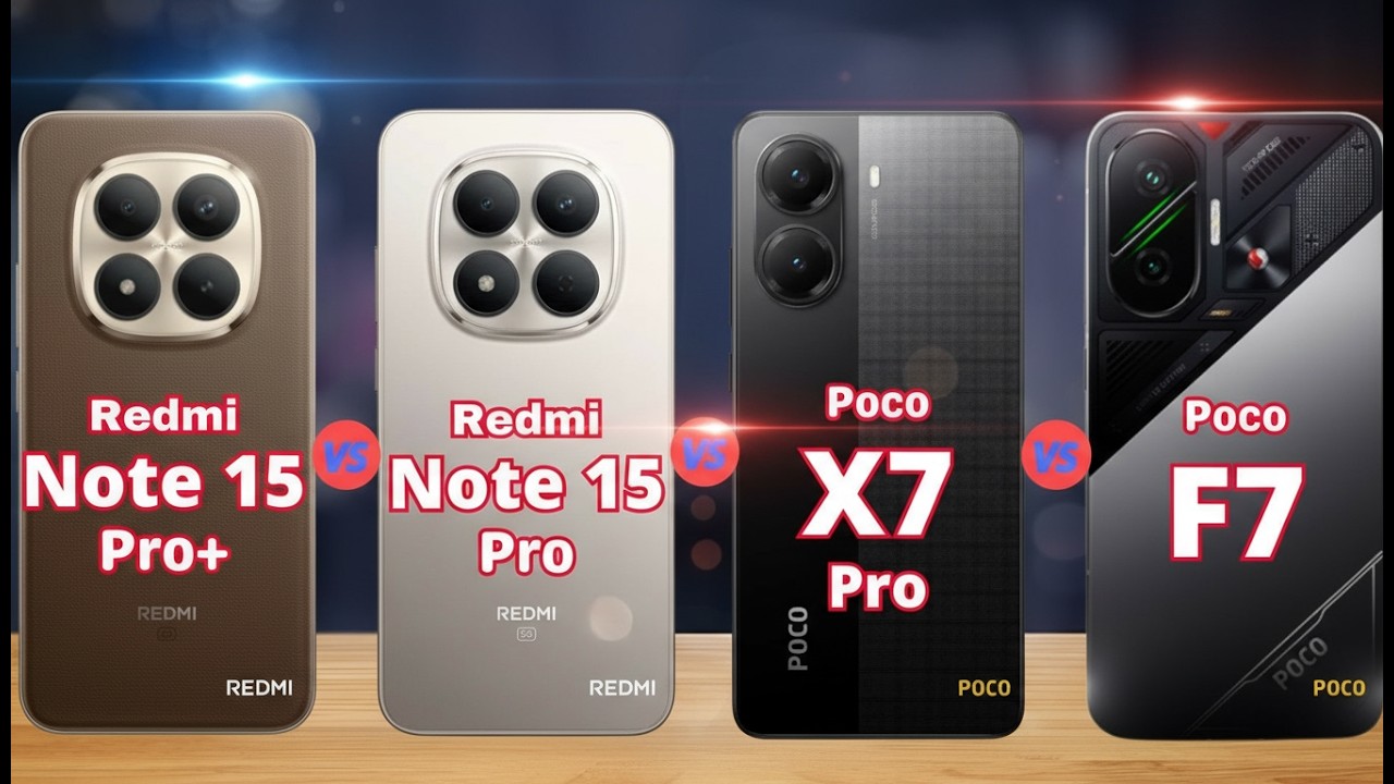 Redmi Note 15 Pro Plus vs Redmi Note 15 Pro 5G vs Poco X7 Pro vs Poco F7