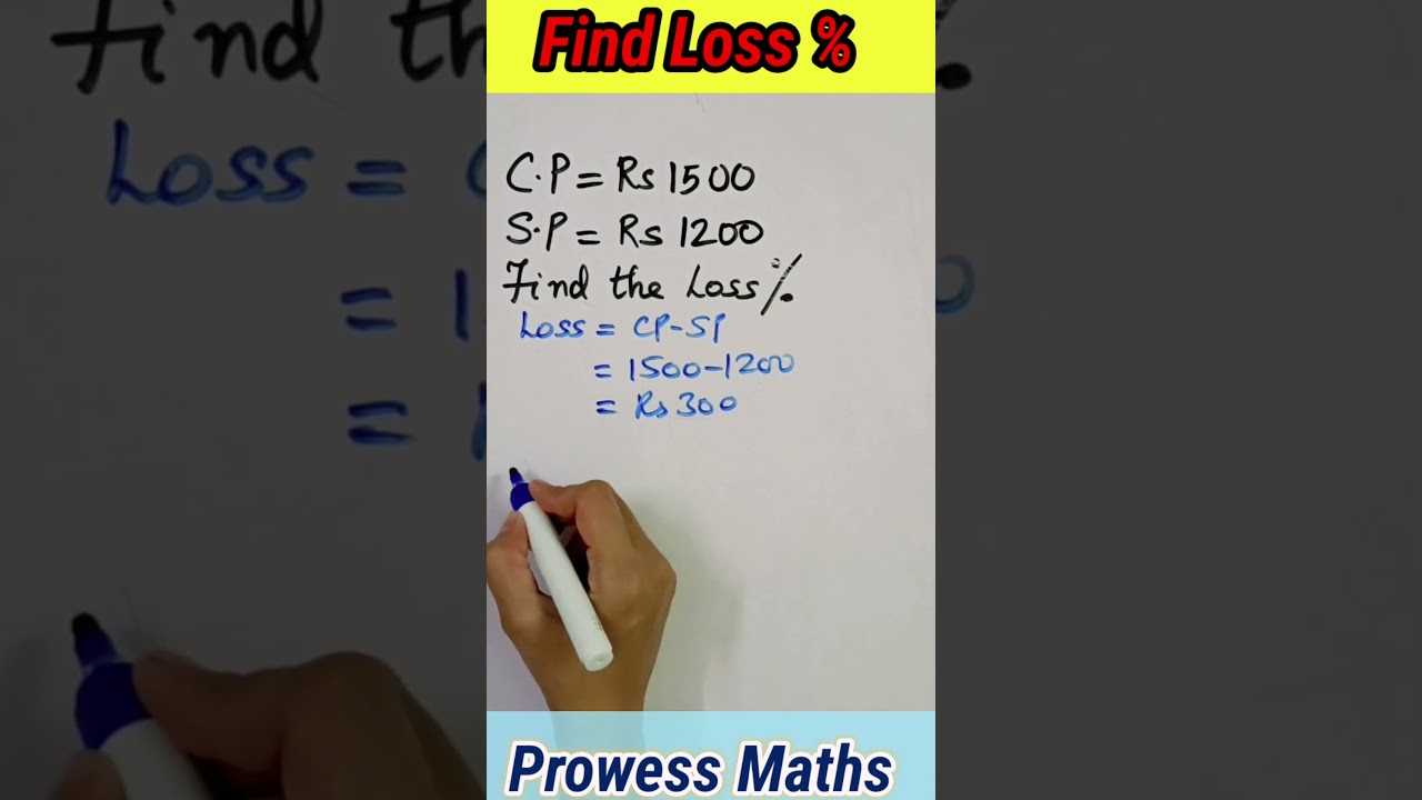 Calculate Loss percentage #Loss #Profit #Percentage #Losspercentage #Mathshorts #PayalNayak