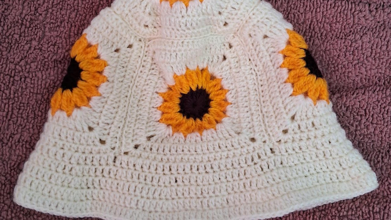 Sunflower hat Crochet #tutorial  #crochet #viral #trending #sunflower 