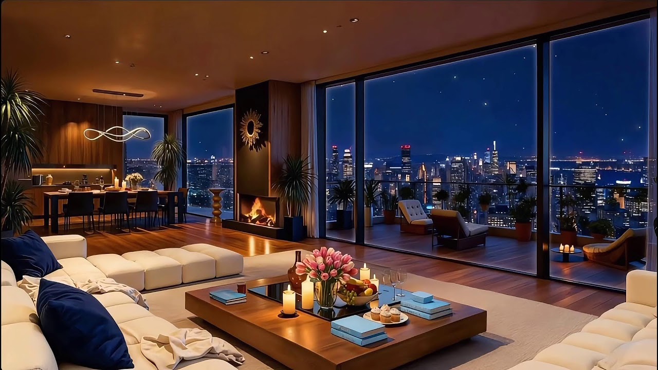 Cozy Night Jazz 🌃 Luxury Apartment with Relaxing Jazz Music for Relax
