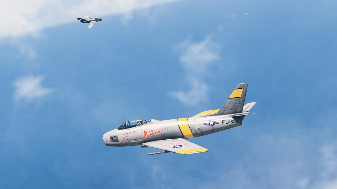 1 USAF F-86 -  INTERCIEPTED THE 2 SOVIET MIG - KOREAN WAR DOG FIGHT - ARMA III CINEMATIC GAMEPLAY