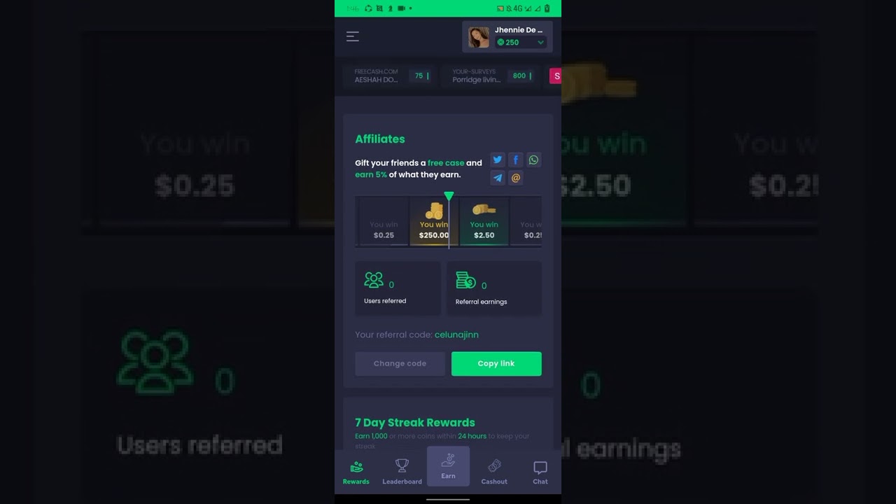 Freecash Rewards New Bonus code for you!!   Code (celunajinn)