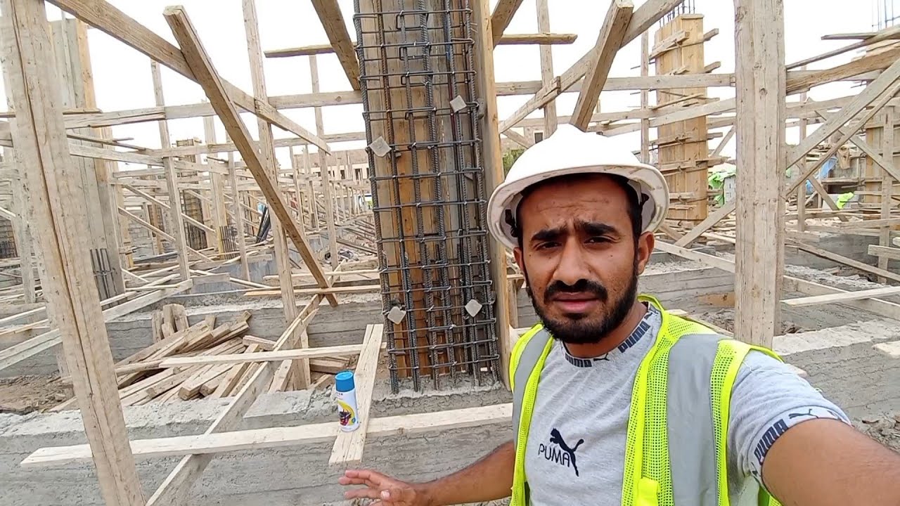 استلام الاعمده الخرسانية حداده و نجارة بشكل سليم من البداية وحتى النهاية