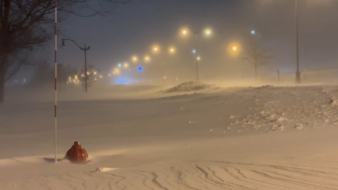 Arctic Front-Blizzard Conditions-Cars Stranded-Massive Snow Drifts-65 MPH Winds