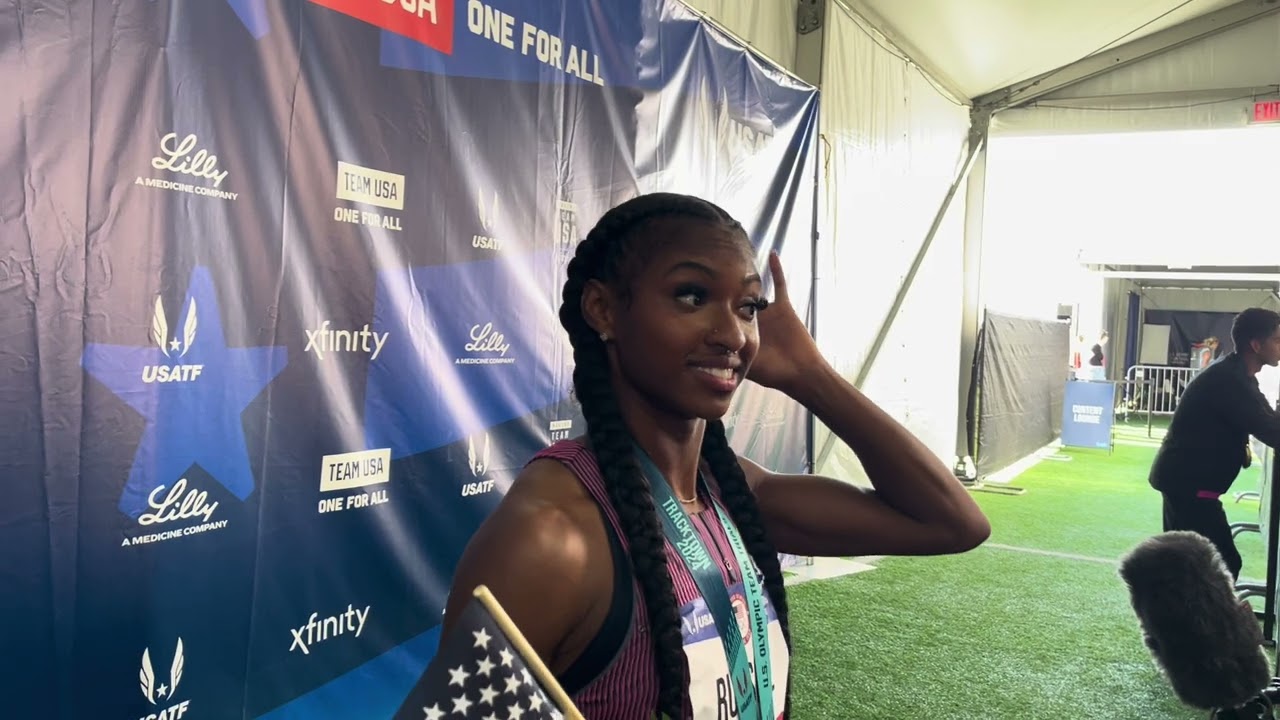 Masai Russell Runs 12.25 PB and Meet Record to Win 100mH at the 2024 U.S. Olympic Trials
