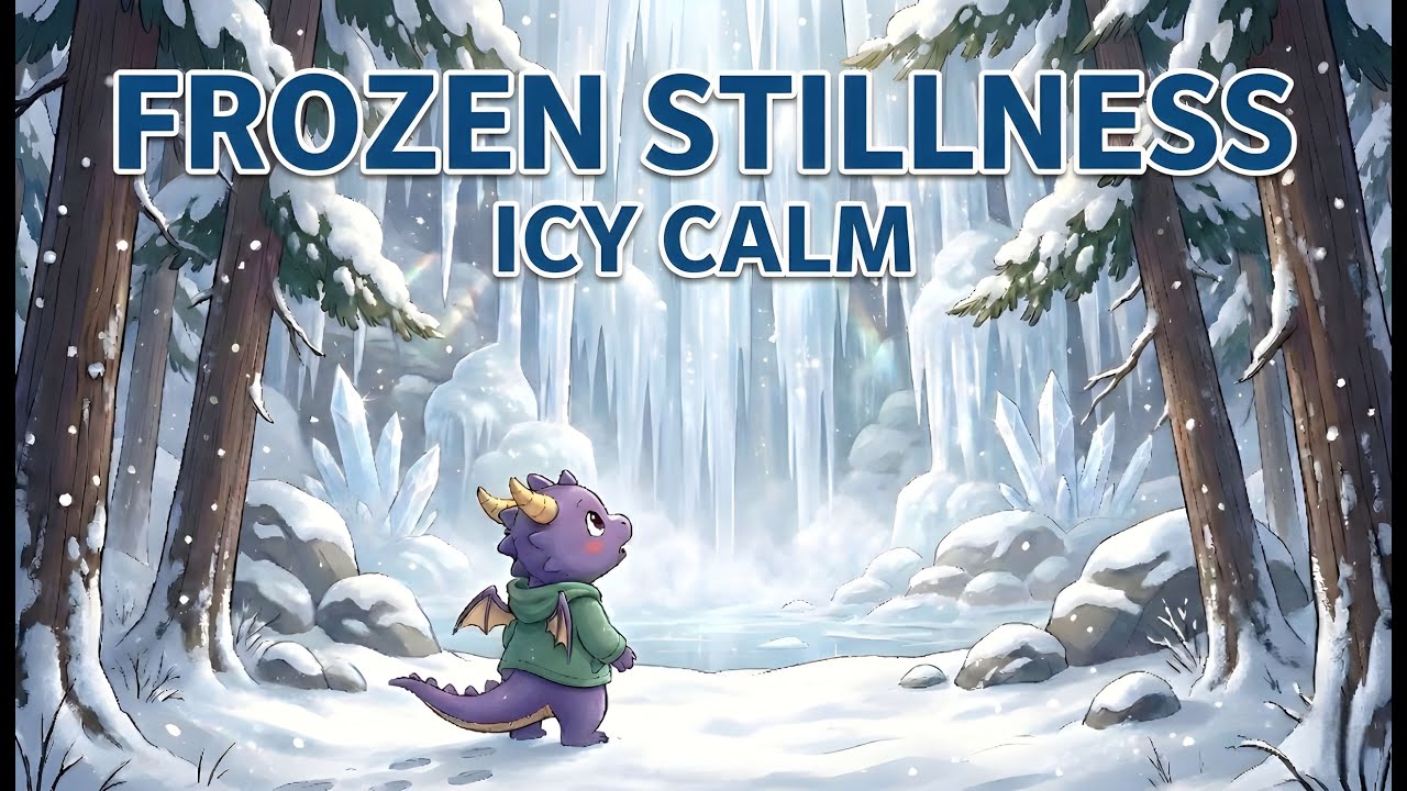 Frozen Waterfall Acoustic Meditation Lofi | Lilac Dragon Icy Winter Stillness