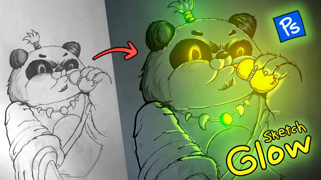 Cómo darle BRILLO a tus DIBUJOS con PHOTOSHOP | Efecto SKETCH GLOW en español