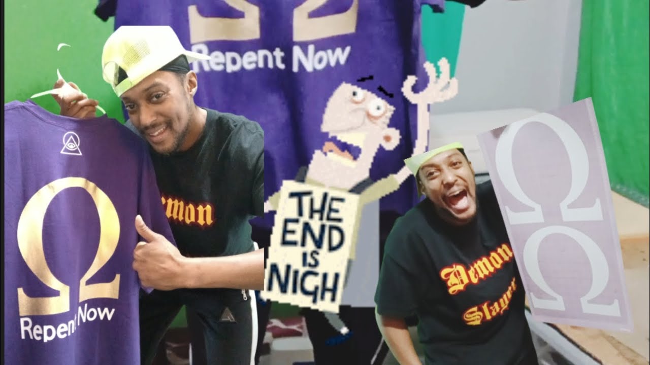 Omega Purple N' #siser Metal Gold The End is Near Repent Now #hnetshirts Vinyl Spread Champ 🏆 #epk