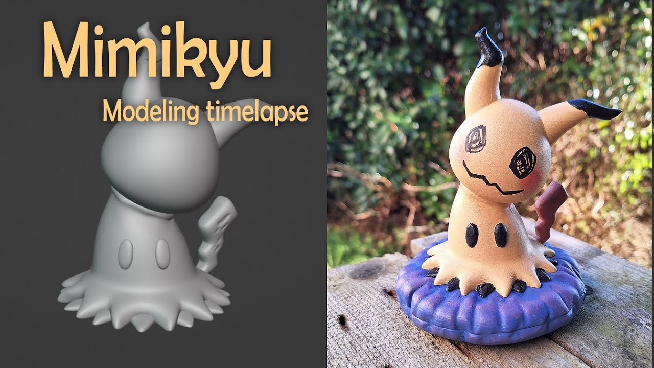 Mimikyu - Blender modeling Timelapse + 3D print result