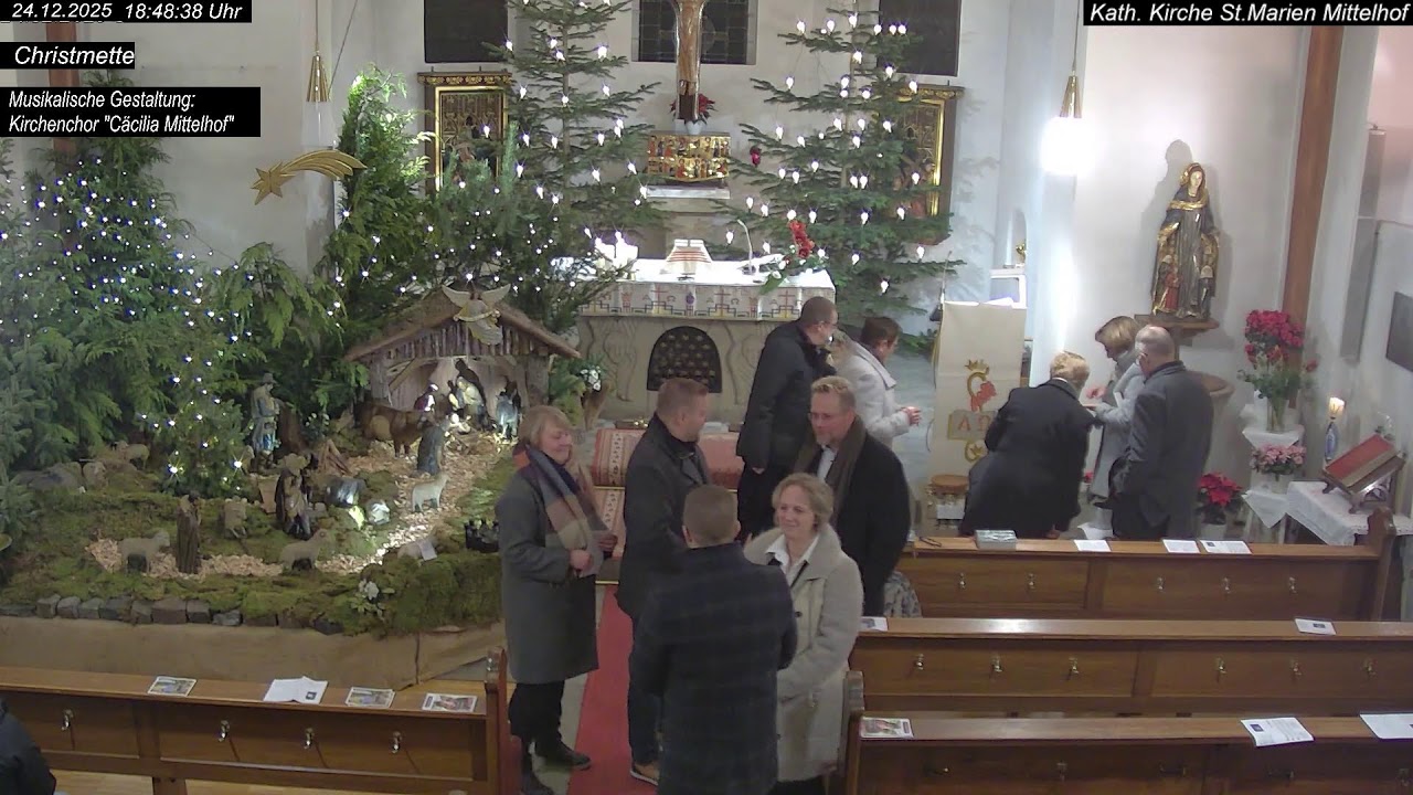 Kath.Festgottesdienst, Christmette an Heiligabend 24.12.2025, Mitgestaltung Kirchenchor Cäcilia, St.
