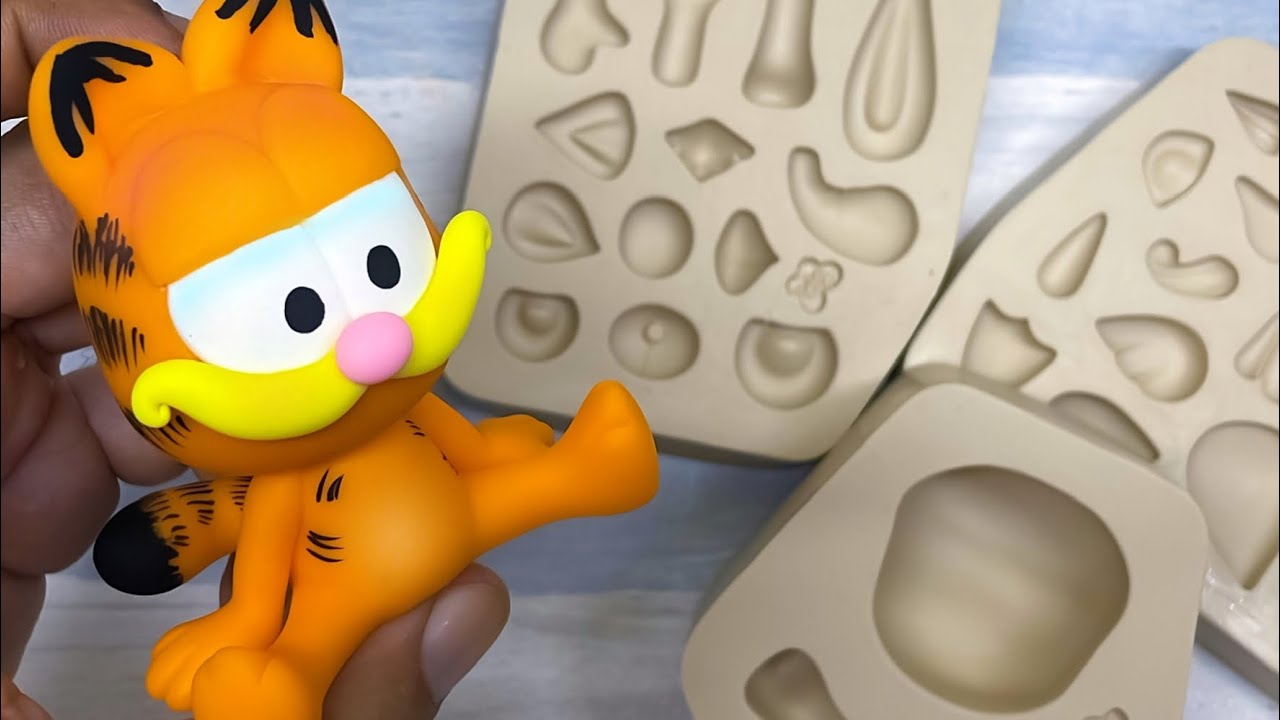 Especial Simone Moldes - Garfield em biscuit com Molde (Bicharada do Hugo - CÓD.:893)