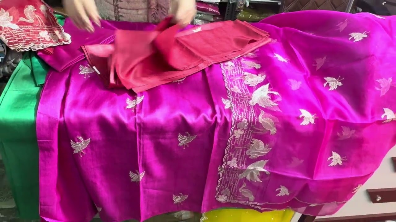 Premium party wear new collection !! Kora silk !! Tussar silk (9896153056)(14/2/26)pure crepe design