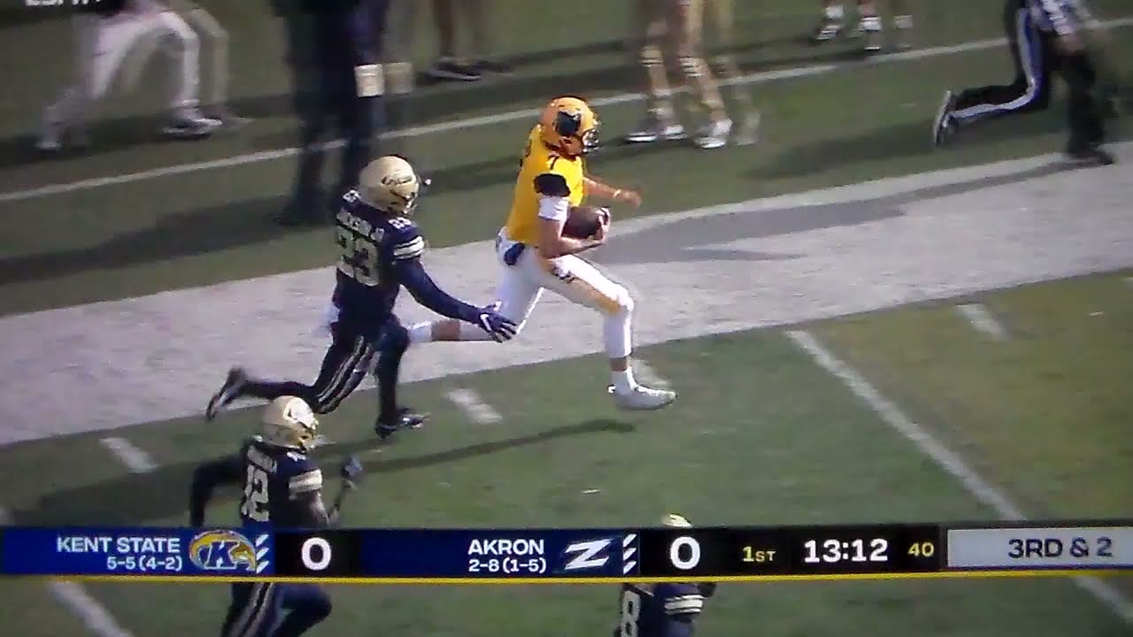 Kent State QB Dustin Crum 62 yard run vs. Akron