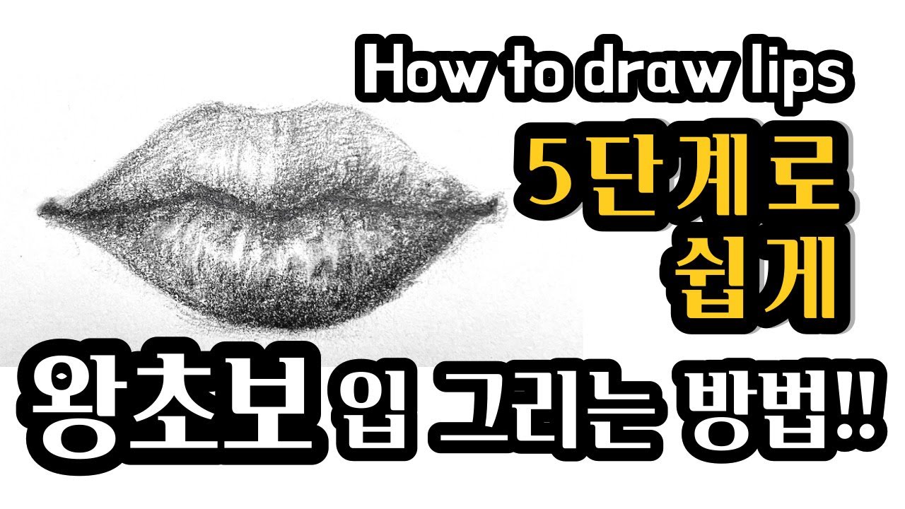 초보자도 쉽게 그리는 2분 만에 입 그리는 방법 / How to draw lips using pencil for beginners