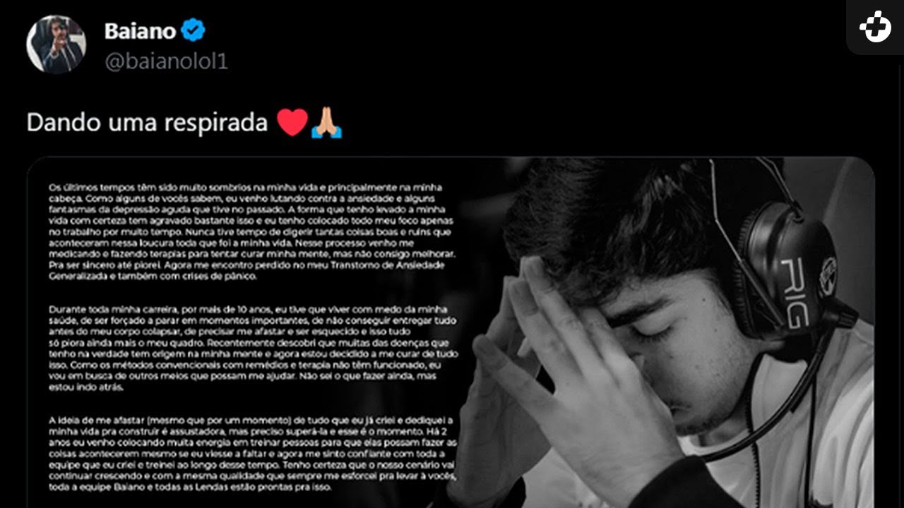 BAIANO ANUNCIA PAUSA NA CARREIRA